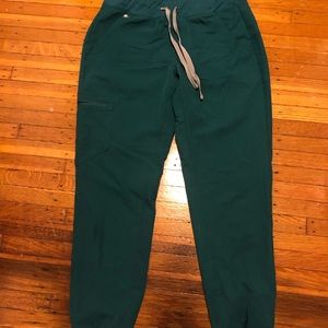 Hunter green Zamora Figs joggers.
